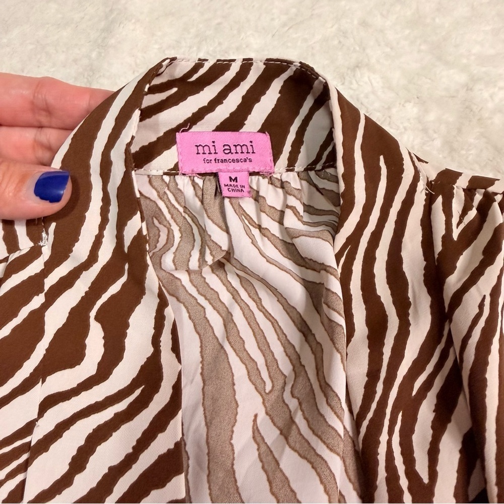 Miami Zebra Pattern Long Sleeve Dress - Picture 5 of 6